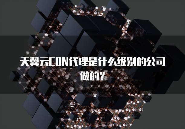 天翼云CDN代理是什么级别的公司做的?