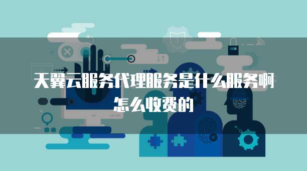 天翼云服务代理服务是什么服务啊怎么收费的