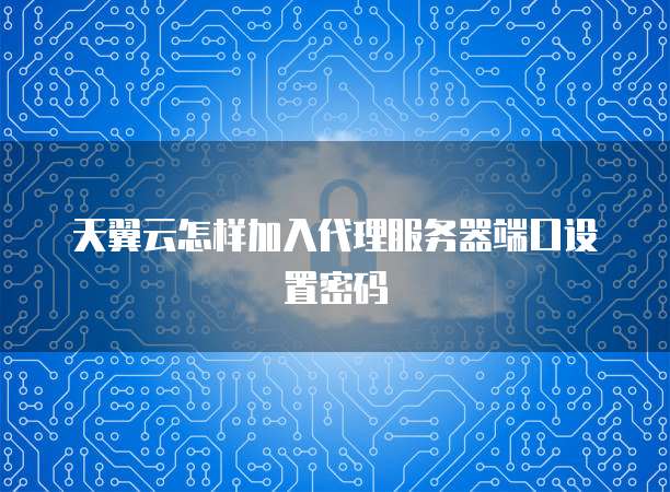 天翼云怎样加入代理服务器端口设置密码