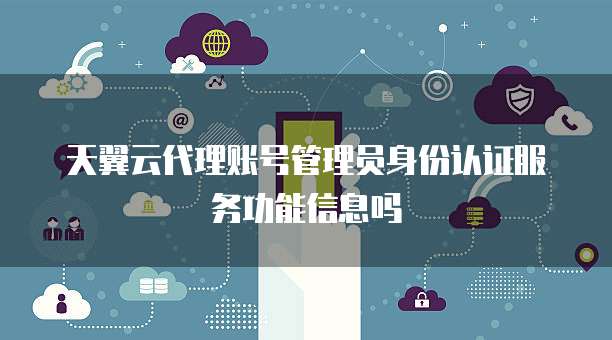 天翼云代理账号管理员身份认证服务功能信息吗