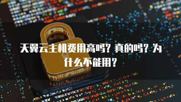 天翼云主机费用高吗?真的吗?为什么不能用?