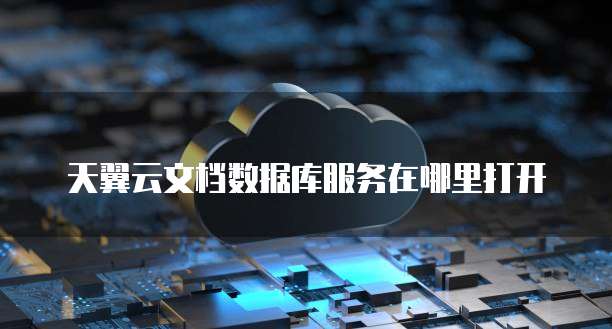天翼云文档数据库服务在哪里打开