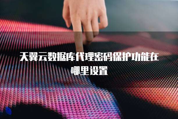 天翼云数据库代理密码保护功能在哪里设置