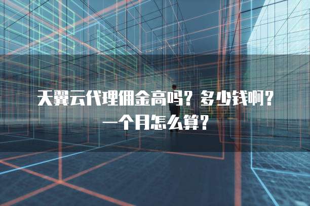 天翼云代理佣金高吗?多少钱啊?一个月怎么算?