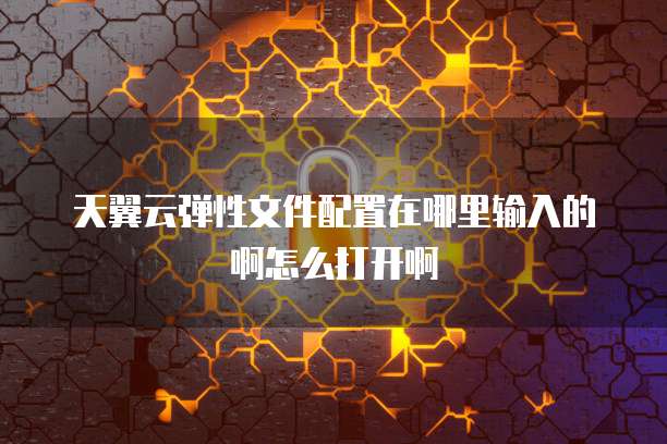 天翼云弹性文件配置在哪里输入的啊怎么打开啊