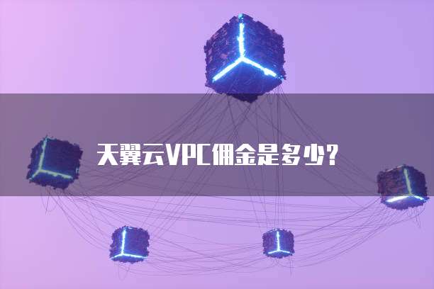 天翼云VPC佣金是多少?