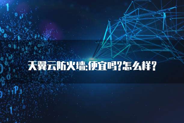 天翼云防火墙:便宜吗?怎么样?