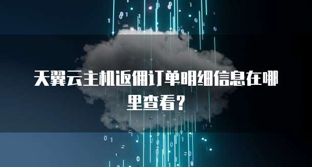 天翼云主机返佣订单明细信息在哪里查看？
