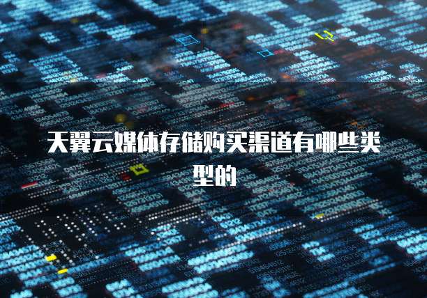 天翼云媒体存储购买渠道有哪些类型的