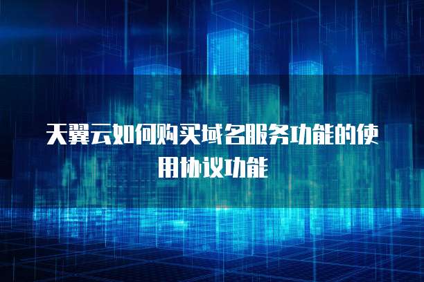 天翼云如何购买域名服务功能的使用协议功能