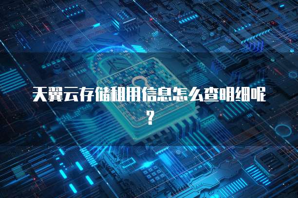 天翼云存储租用信息怎么查明细呢?