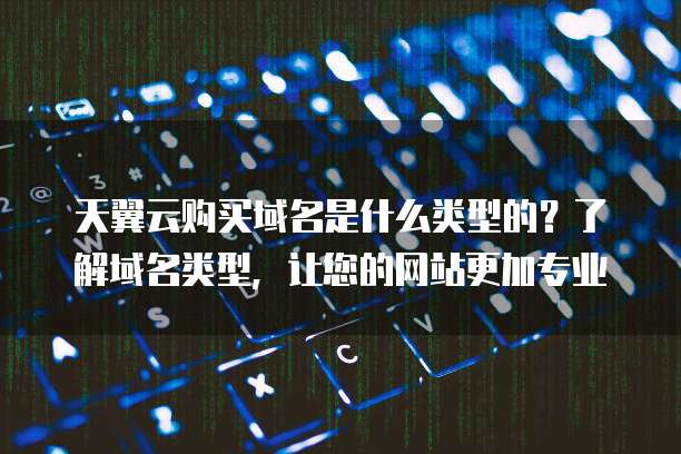 天翼云购买域名是什么类型的?了解域名类型,让您的网站更加专业