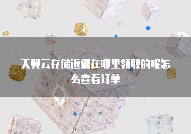 天翼云存储返佣在哪里领取的呢怎么查看订单