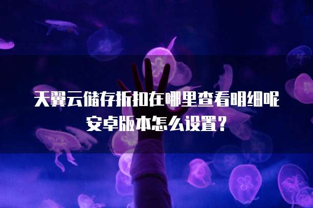 天翼云储存折扣在哪里查看明细呢安卓版本怎么设置?