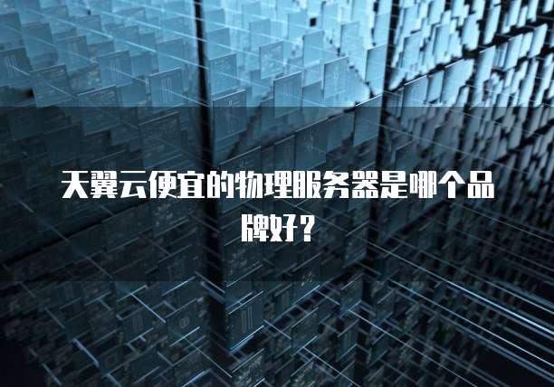 天翼云便宜的物理服务器是哪个品牌好？