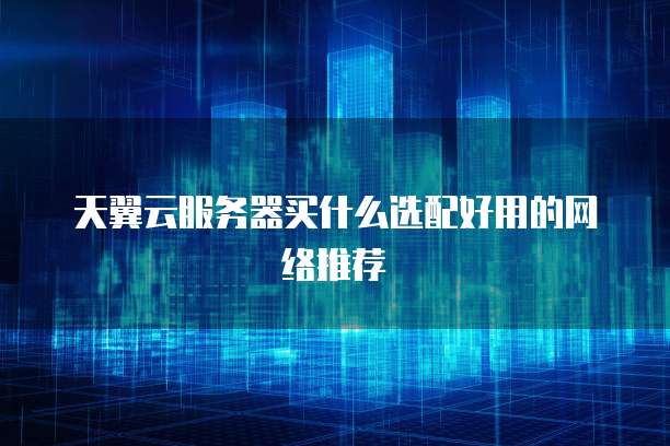 天翼云服务器买什么选配好用的网络推荐