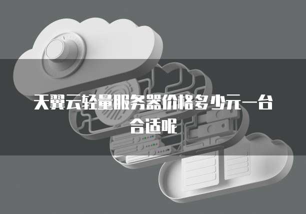 天翼云轻量服务器价格多少元一台合适呢