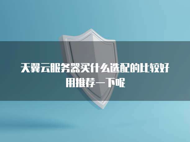 天翼云服务器买什么选配的比较好用推荐一下呢