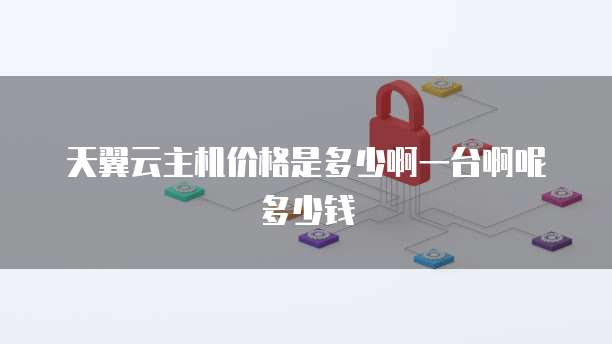 天翼云主机价格是多少啊一台啊呢多少钱