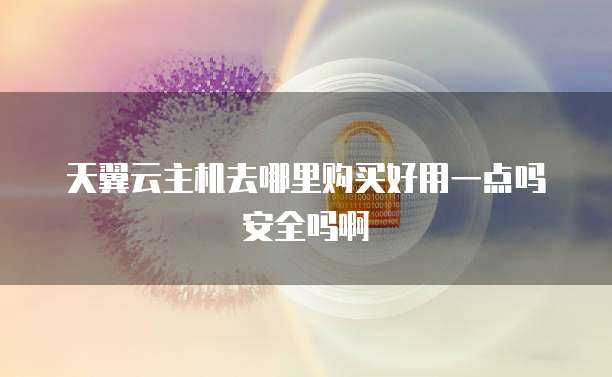 天翼云主机去哪里购买好用一点吗安全吗啊