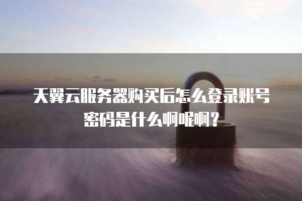 天翼云服务器购买后怎么登录账号密码是什么啊呢啊?