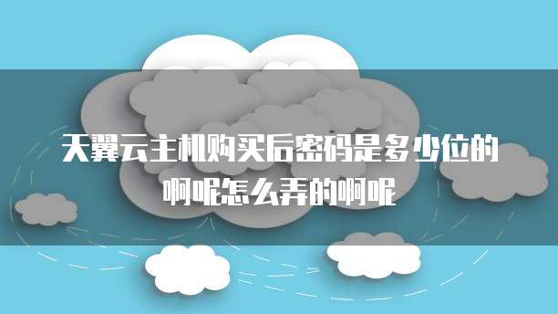 天翼云主机购买后密码是多少位的啊呢怎么弄的啊呢