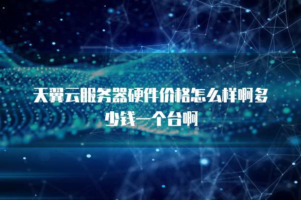 天翼云服务器硬件价格怎么样啊多少钱一个台啊