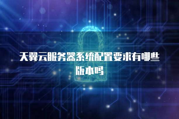 天翼云服务器系统配置要求有哪些版本吗