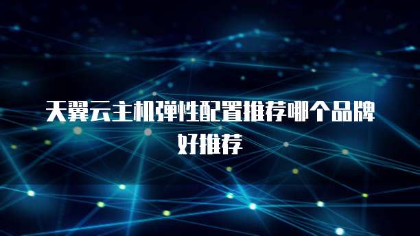 天翼云主机弹性配置推荐哪个品牌好推荐