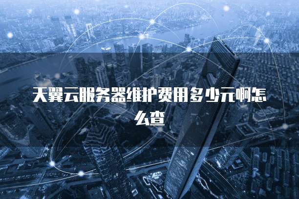 天翼云服务器维护费用多少元啊怎么查