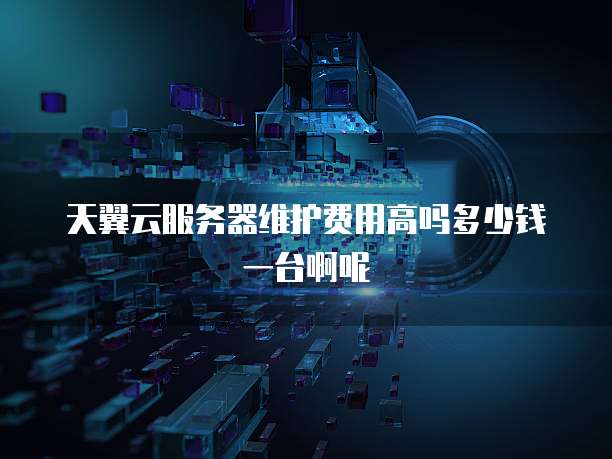 天翼云服务器维护费用高吗多少钱一台啊呢