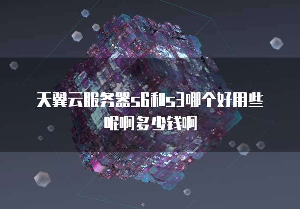 天翼云服务器s6和s3哪个好用些呢啊多少钱啊