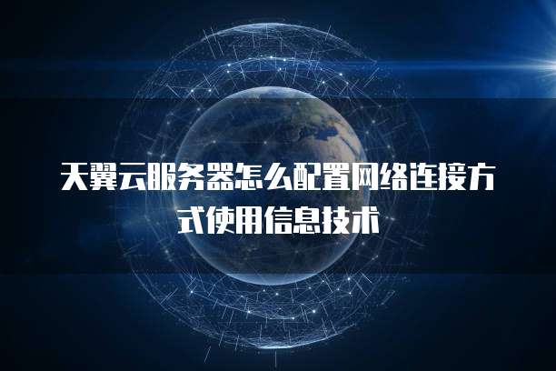天翼云服务器怎么配置网络连接方式使用信息技术
