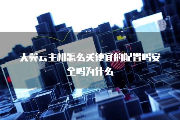 天翼云主机怎么买便宜的配置吗安全吗为什么