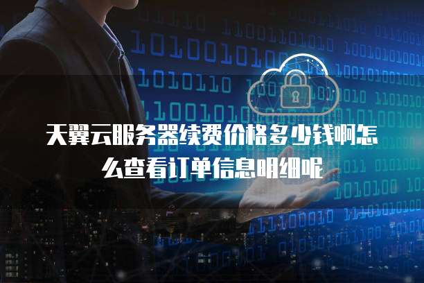 天翼云服务器续费价格多少钱啊怎么查看订单信息明细呢