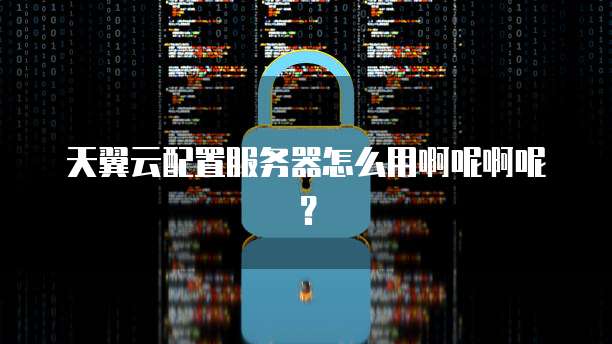 天翼云配置服务器怎么用啊呢啊呢?