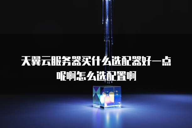 天翼云服务器买什么选配器好一点呢啊怎么选配置啊