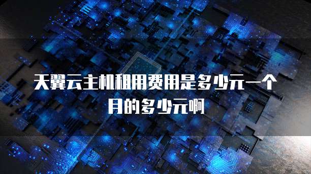 天翼云主机租用费用是多少元一个月的多少元啊