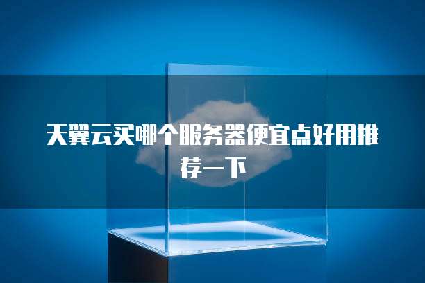 天翼云买哪个服务器便宜点好用推荐一下
