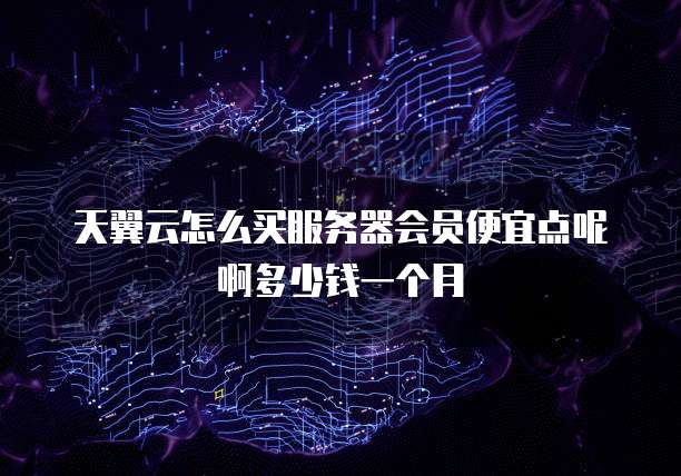 天翼云怎么买服务器会员便宜点呢啊多少钱一个月