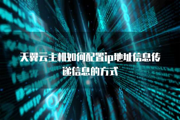 天翼云主机如何配置ip地址信息传递信息的方式