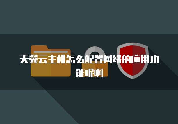 天翼云主机怎么配置网络的应用功能呢啊
