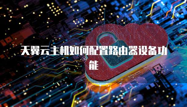 天翼云主机如何配置路由器设备功能