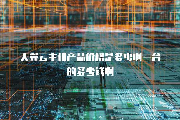 天翼云主机产品价格是多少啊一台的多少钱啊