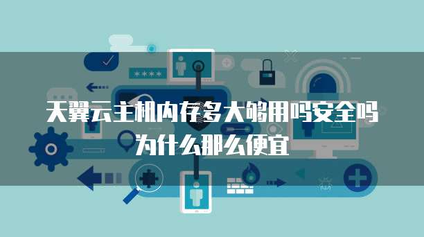 天翼云主机内存多大够用吗安全吗为什么那么便宜