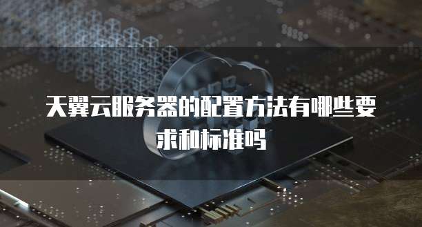 天翼云服务器的配置方法有哪些要求和标准吗