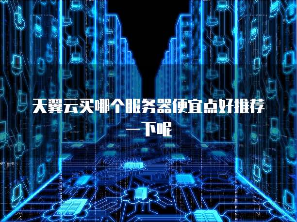 天翼云买哪个服务器便宜点好推荐一下呢