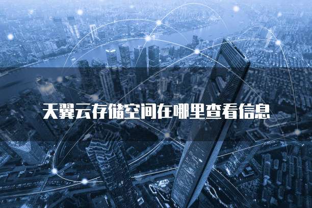 天翼云存储空间在哪里查看信息