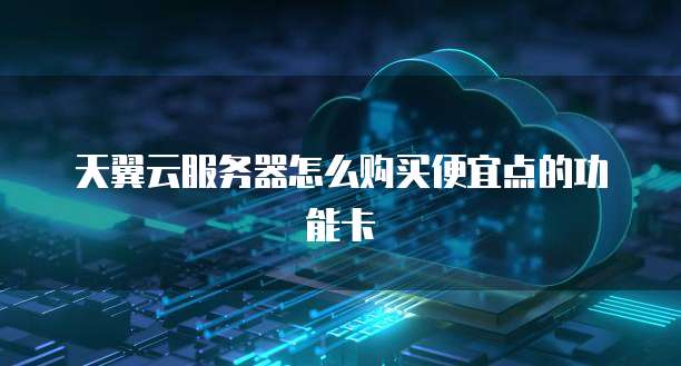 天翼云服务器怎么购买便宜点的功能卡