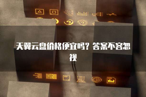 天翼云盘价格便宜吗?答案不容忽视